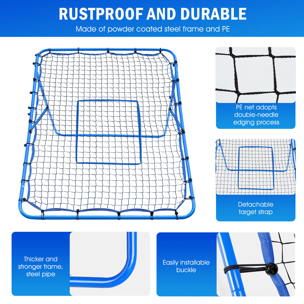 Winthai Volleyball Baseball Rebounder Net, Softball Rebounder Pitchback Net Quick Adjustments, Quick Adjustments Lacrosse Bounce Back Practice Equipment, Ideal for Outdoor Indoor and Backyard Training 5X4FT