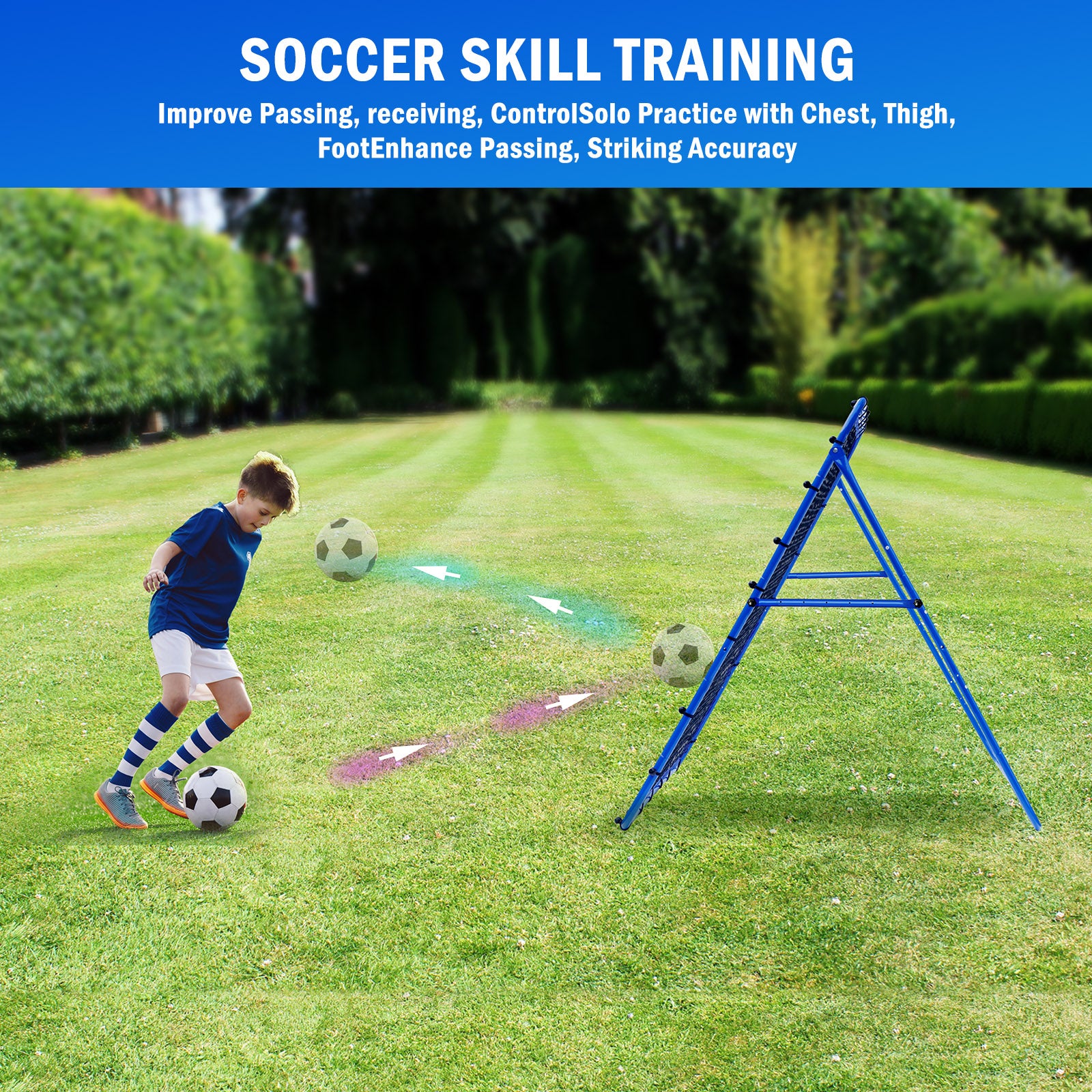 Winthai Dual-Mode Soccer Goal Net & Soccer Rebounder Net,Premium Durability for Intense Shooting Training,Quick-Switch Angle Soccer Training for Control,Passing Practice,Soccer Gifts for Kids Teen Adult 5X4FT