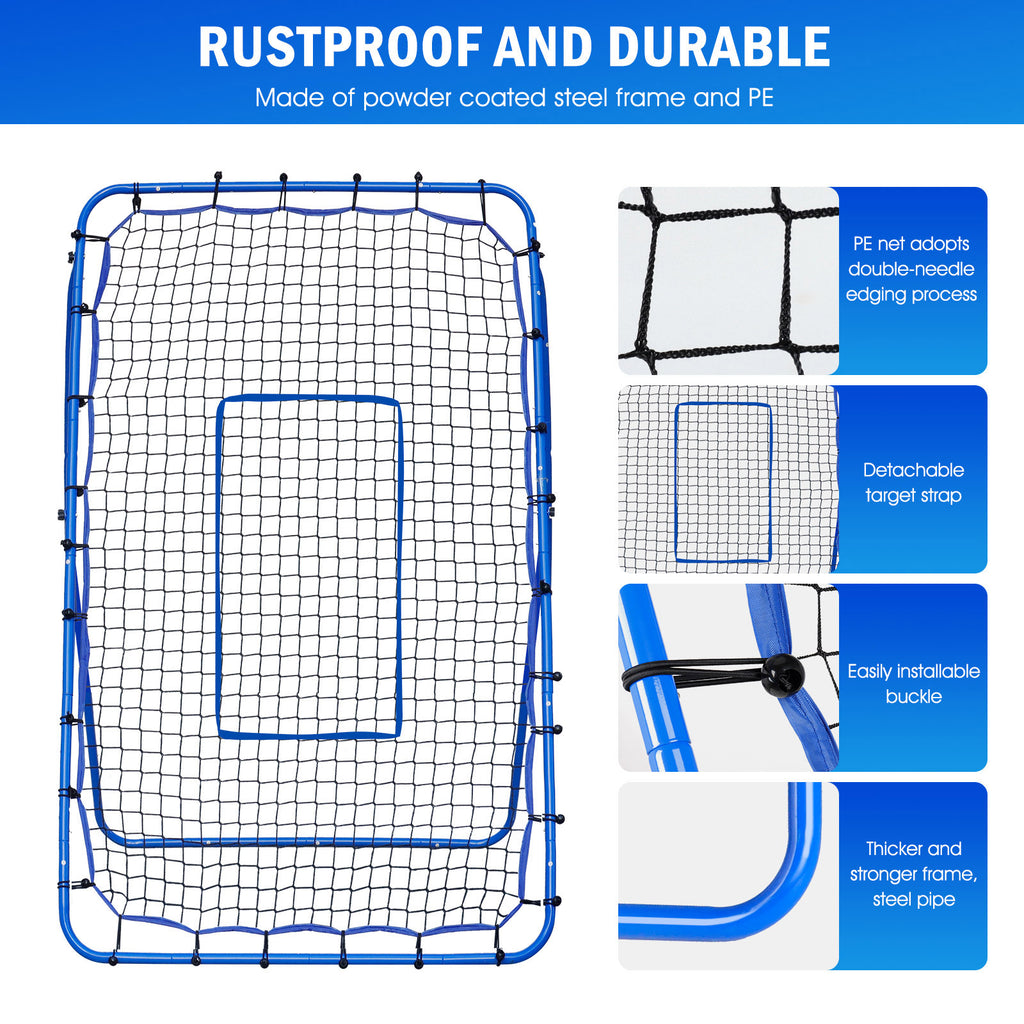 Winthai Volleyball Baseball Rebounder Net, Softball Rebounder Pitchback Net Quick Adjustments, Quick Adjustments Lacrosse Bounce Back Practice Equipment, Ideal for Outdoor Indoor and Backyard Training 6X4FT