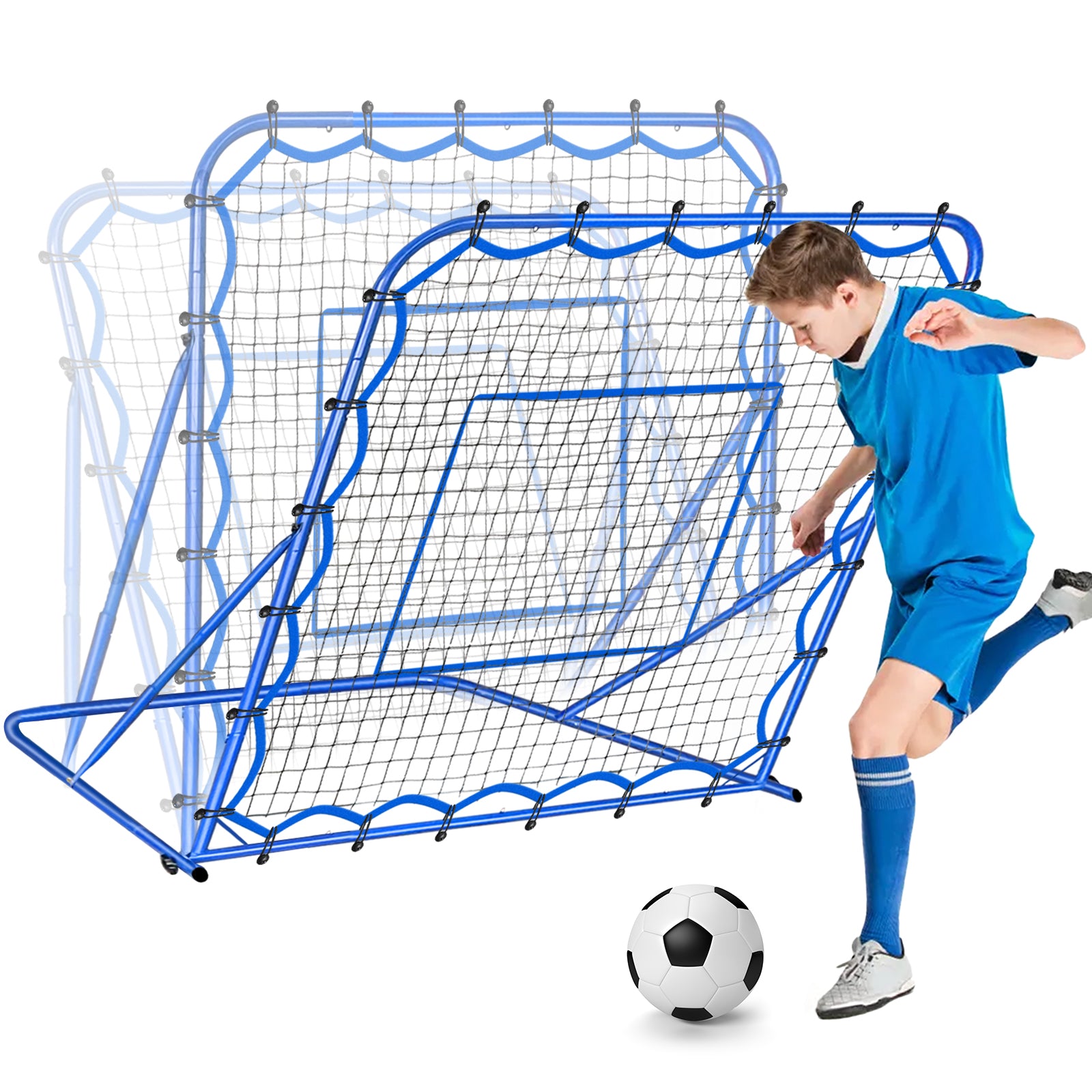 Winthai Soccer Rebounder Net, Quick-Switch Angle Soccer Training for Control, Passing Practice, Easy Setup Rebounder Gifts & Equipment for Kids,Teens & Adults 3.7x3.7FT