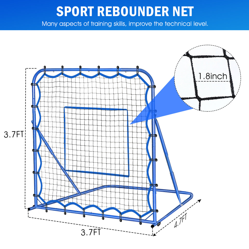 Winthai Soccer Rebounder Net, Quick-Switch Angle Soccer Training for Control, Passing Practice, Easy Setup Rebounder Gifts & Equipment for Kids,Teens & Adults 3.7x3.7FT