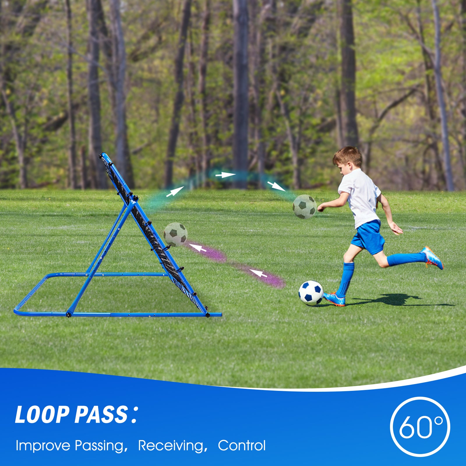 Winthai Soccer Rebounder Net, Quick-Switch Angle Soccer Training for Control, Passing Practice, Easy Setup Rebounder Gifts & Equipment for Kids,Teens & Adults 5.9X3.7FT