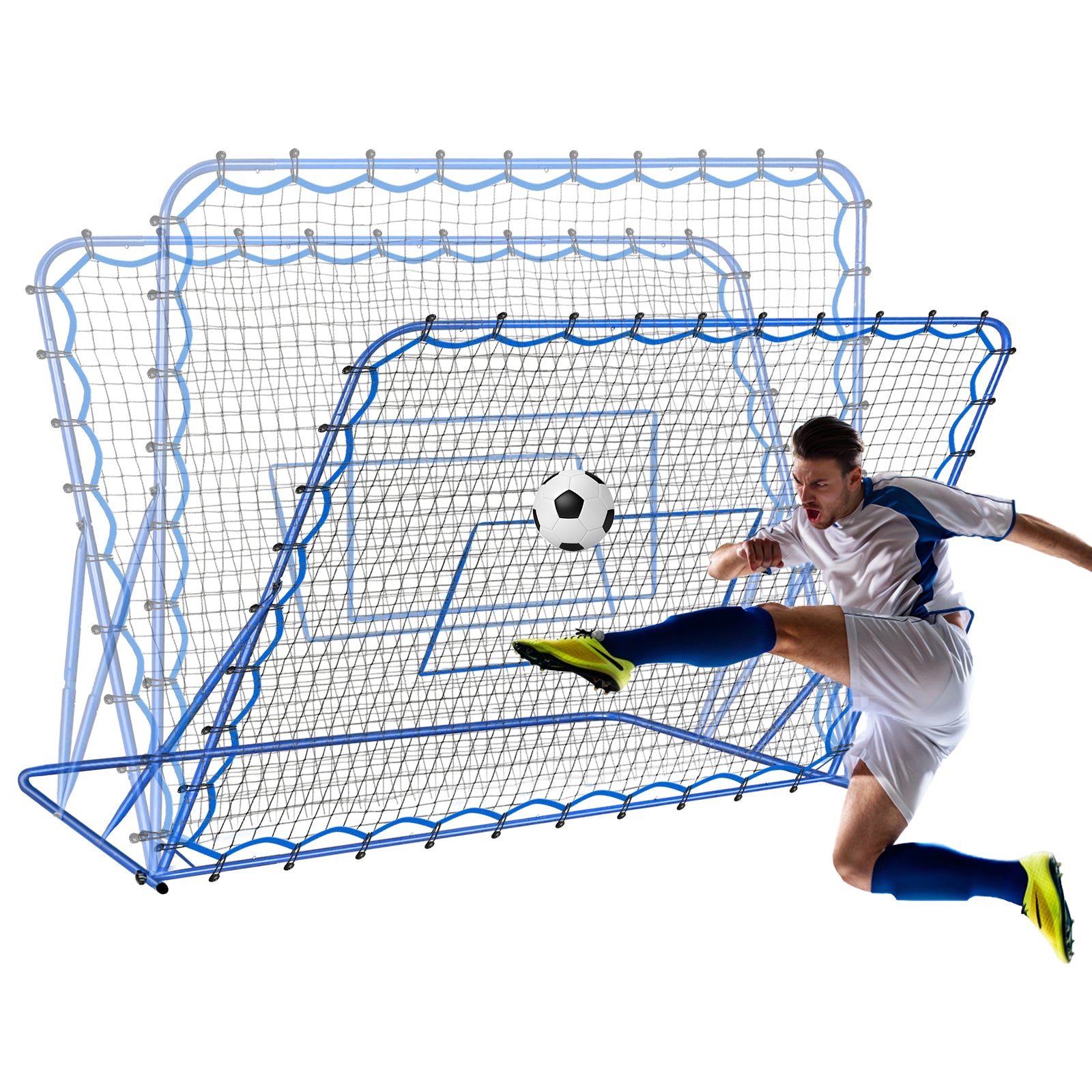Winthai Soccer Rebounder Net, Quick-Switch Angle Soccer Training for Control, Passing Practice, Easy Setup Rebounder Gifts & Equipment for Kids,Teens & Adults 6X5FT