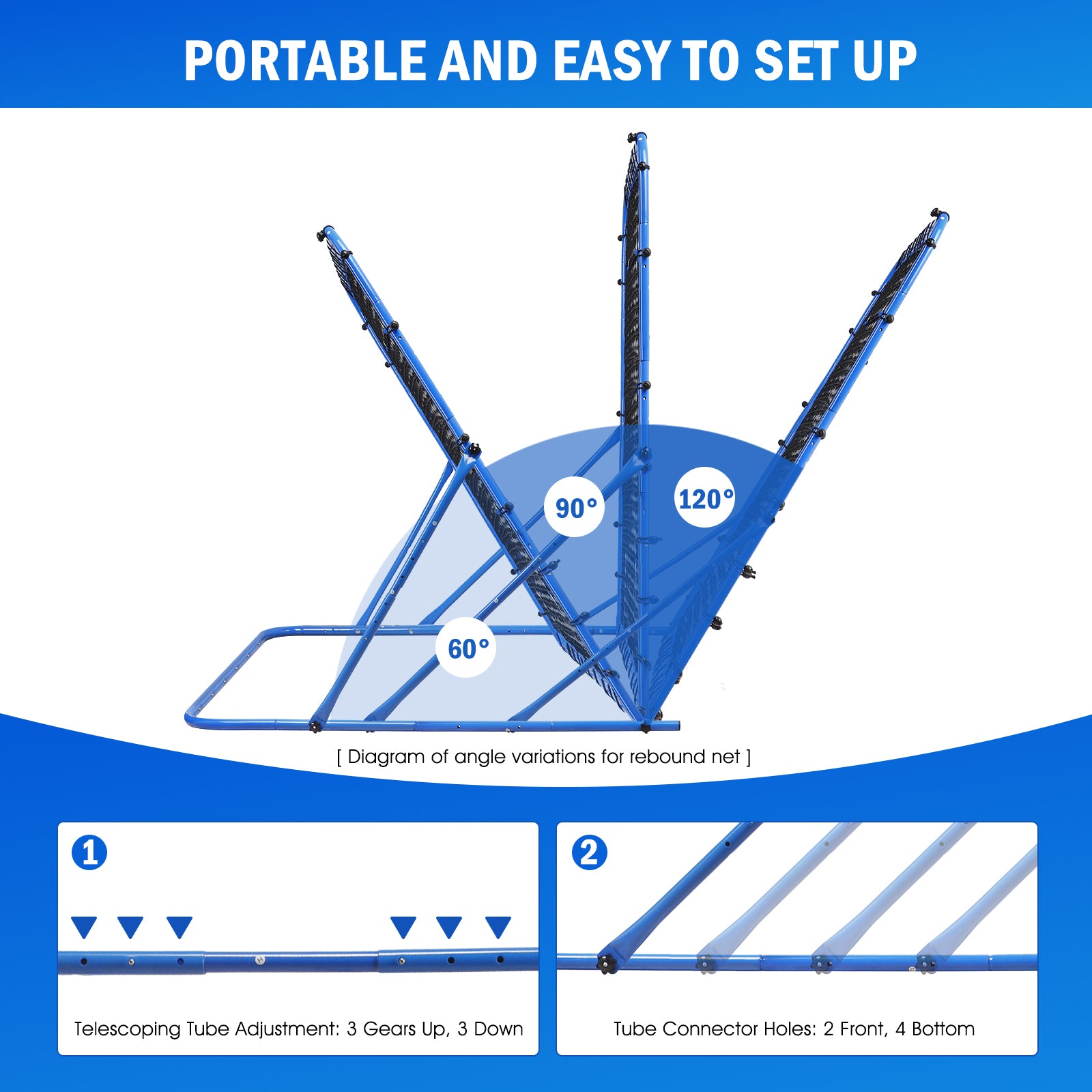 Winthai Soccer Rebounder Net, Quick-Switch Angle Soccer Training for Control, Passing Practice, Easy Setup Rebounder Gifts & Equipment for Kids,Teens & Adults 6X5FT