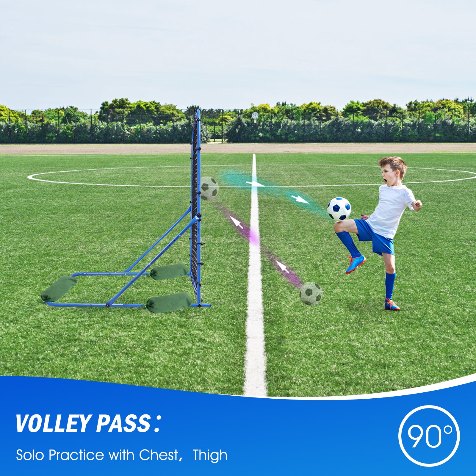 Winthai Soccer Rebounder Net, Quick-Switch Angle Soccer Training for Control, Passing Practice, Easy Setup Rebounder Gifts & Equipment for Kids,Teens & Adults 6X5FT