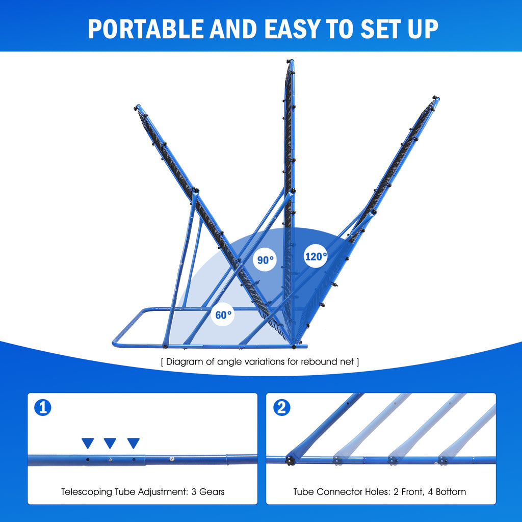 Winthai Soccer Rebounder Net, Quick-Switch Angle Soccer Training for Control, Passing Practice, Easy Setup Rebounder Gifts & Equipment for Kids,Teens & Adults 7X6FT