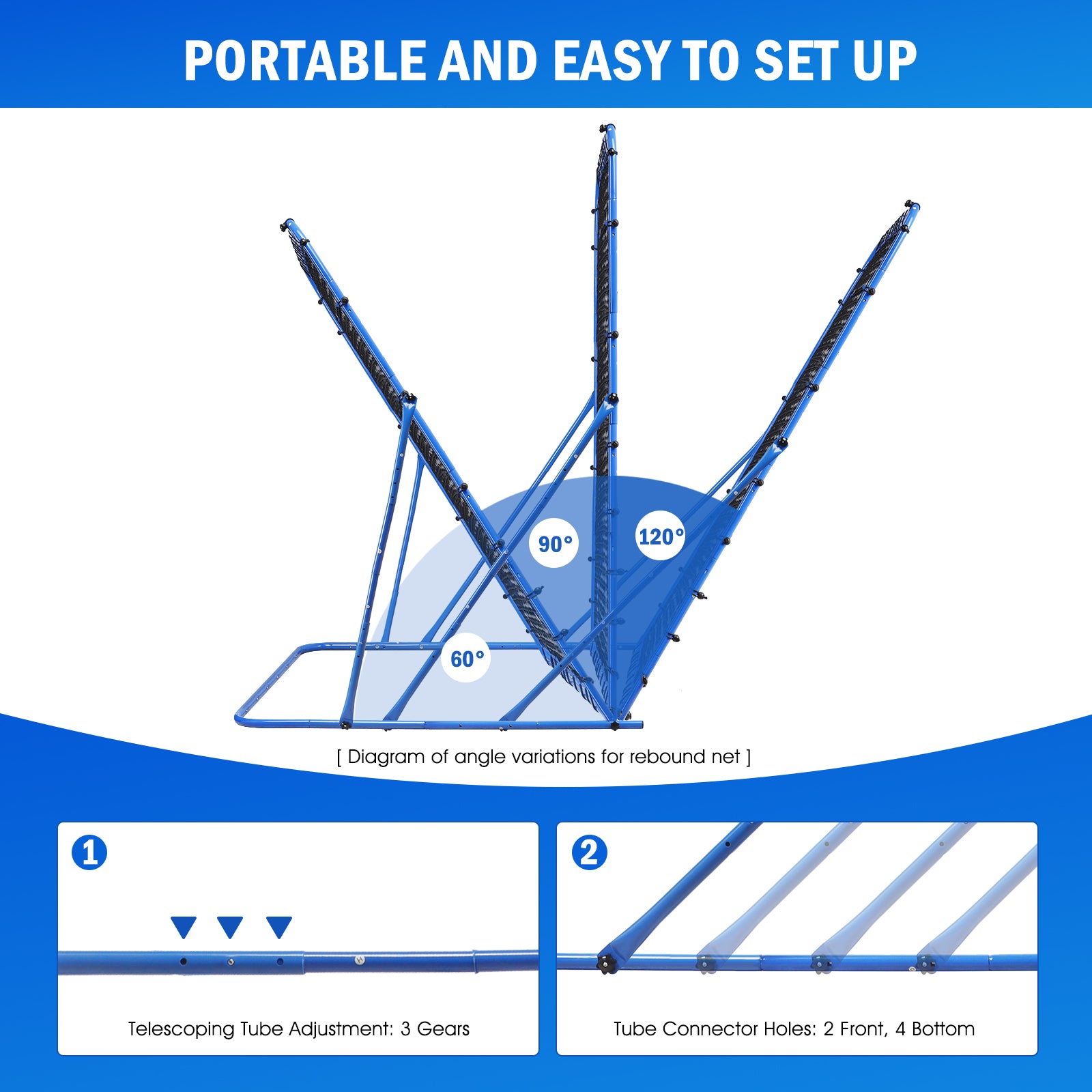 Winthai Soccer Rebounder Net, Quick-Switch Angle Soccer Training for Control, Passing Practice, Easy Setup Rebounder Gifts & Equipment for Kids,Teens & Adults 7X6FT