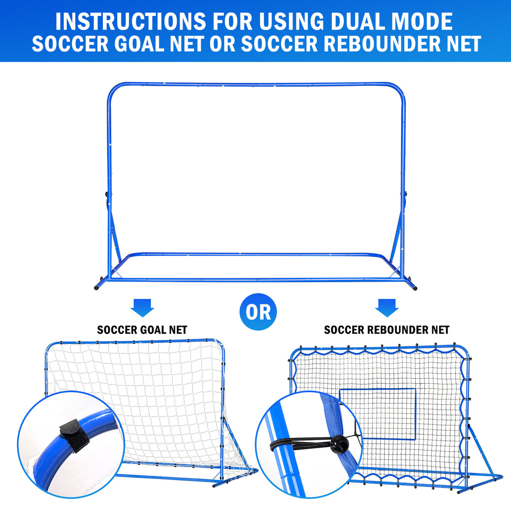 Winthai Dual-Mode Soccer Goal Net & Soccer Rebounder Net,Premium Durability for Intense Shooting Training,Quick-Switch Angle Soccer Training for Control,Passing Practice,Soccer Gifts for Kids Teen Adult 6X4FT