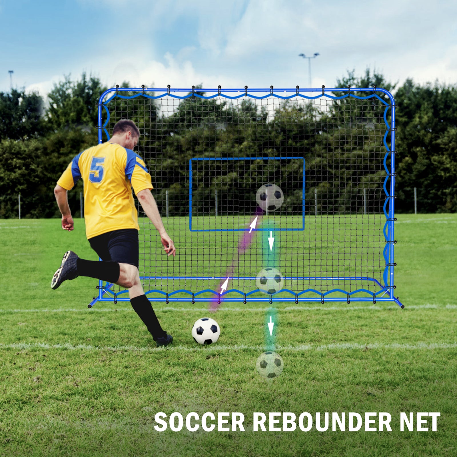 Winthai Dual-Mode Soccer Goal Net & Soccer Rebounder Net,Premium Durability for Intense Shooting Training,Quick-Switch Angle Soccer Training for Control,Passing Practice,Soccer Gifts for Kids Teen Adult 7X5FT