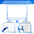 Winthai Dual-Mode Soccer Goal Net & Soccer Rebounder Net,Premium Durability for Intense Shooting Training,Quick-Switch Angle Soccer Training for Control,Passing Practice,Soccer Gifts for Kids Teen Adult 7X5FT