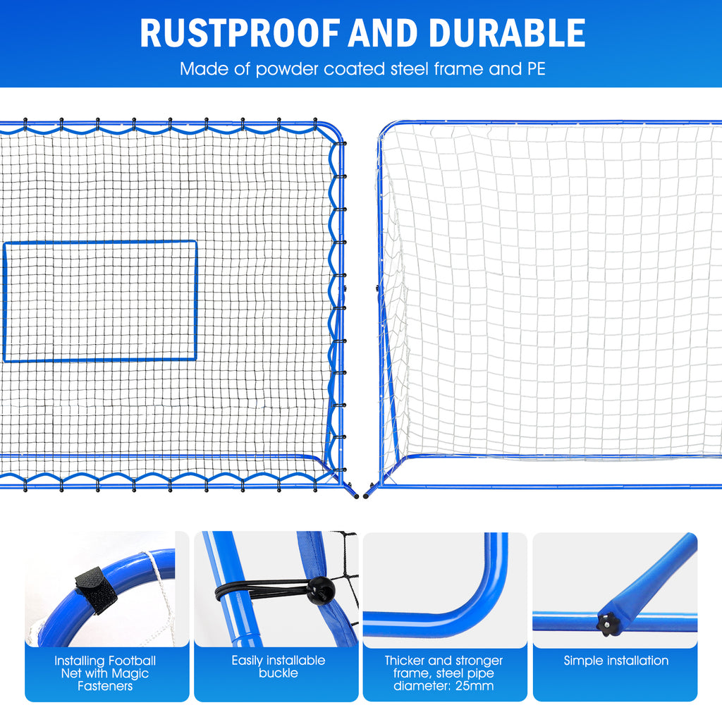 Winthai Dual-Mode Soccer Goal Net & Soccer Rebounder Net,Premium Durability for Intense Shooting Training,Quick-Switch Angle Soccer Training for Control,Passing Practice,Soccer Gifts for Kids Teen Adult 8X6FT