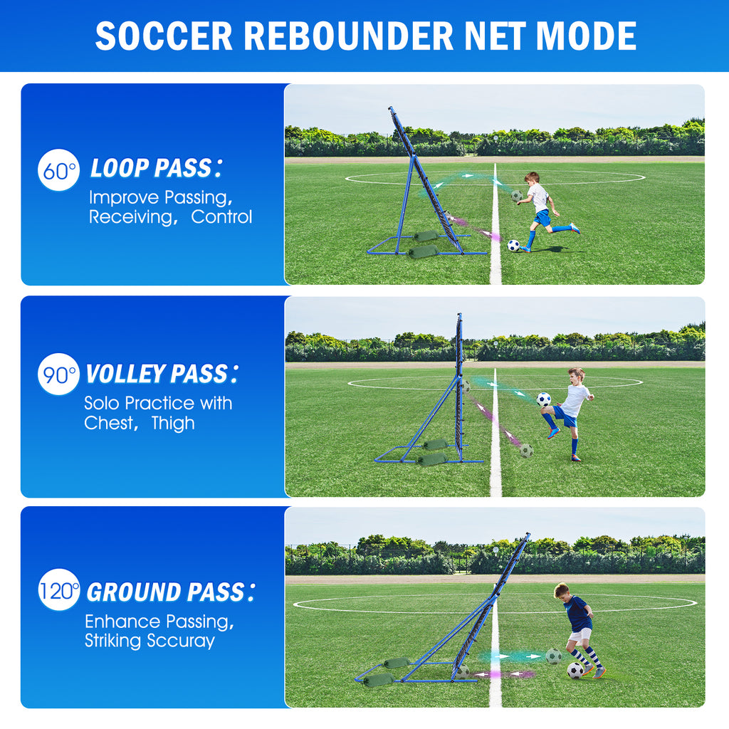 Winthai Dual-Mode Soccer Goal Net & Soccer Rebounder Net,Premium Durability for Intense Shooting Training,Quick-Switch Angle Soccer Training for Control,Passing Practice,Soccer Gifts for Kids Teen Adult 8X6FT