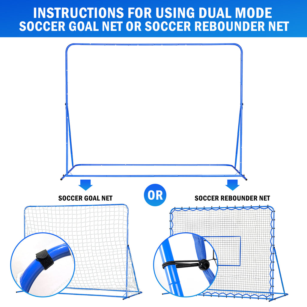 Winthai Dual-Mode Soccer Goal Net & Soccer Rebounder Net,Premium Durability for Intense Shooting Training,Quick-Switch Angle Soccer Training for Control,Passing Practice,Soccer Gifts for Kids Teen Adult 8X6FT