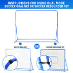Winthai Dual-Mode Soccer Goal Net & Soccer Rebounder Net,Premium Durability for Intense Shooting Training,Quick-Switch Angle Soccer Training for Control,Passing Practice,Soccer Gifts for Kids Teen Adult 8X6FT