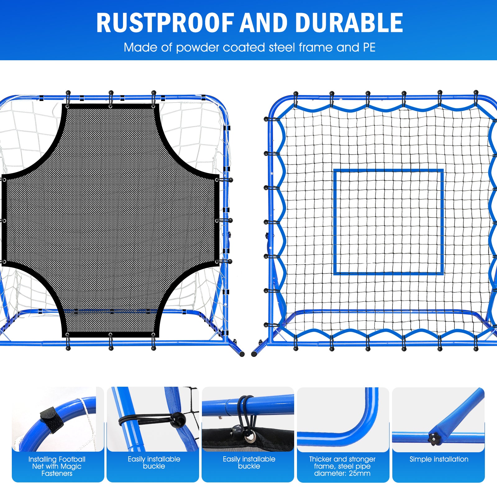 Winthai Three Mode Soccer Goal & Rebounder Net & Target Net,Four Targets for Precise Training,Tough-Built for Intense Shots,Quick-Switch Angle Soccer Training for Control/Passing Practice for Kids Teen 4X4FT