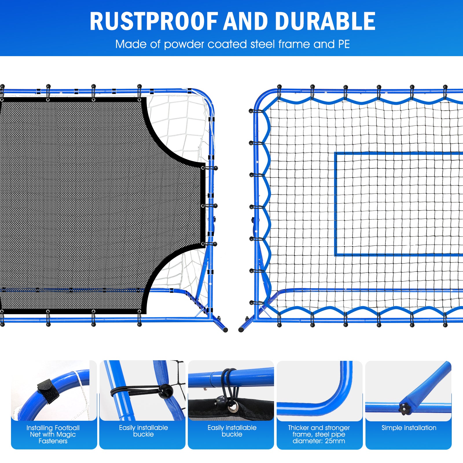 Winthai Three Mode Soccer Goal & Rebounder Net & Target Net,Four Targets for Precise Training,Tough-Built for Intense Shots,Quick-Switch Angle Soccer Training for Control/Passing Practice for Kids Teen 5X4FT