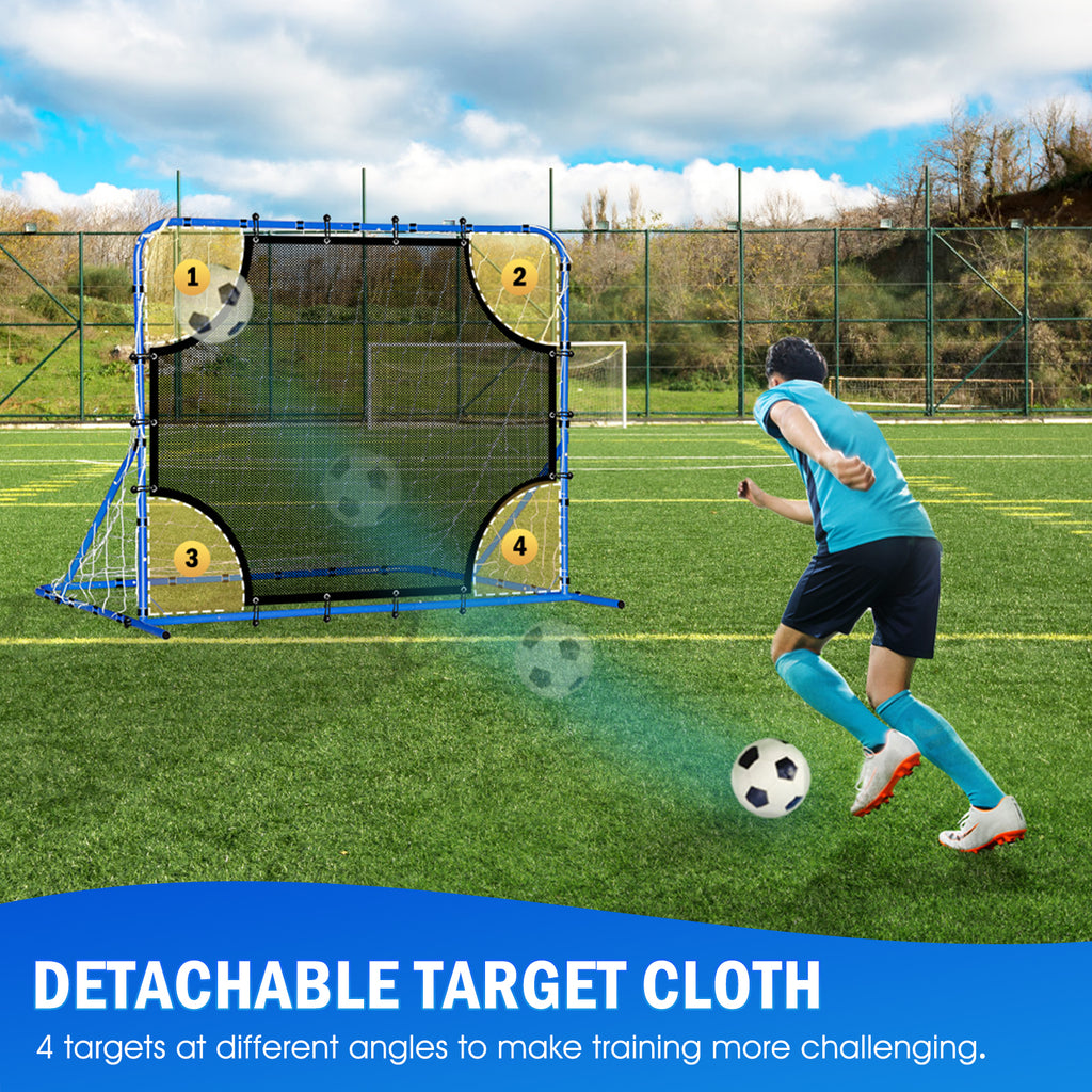 Winthai Three Mode Soccer Goal & Rebounder Net & Target Net,Four Targets for Precise Training,Tough-Built for Intense Shots,Quick-Switch Angle Soccer Training for Control/Passing Practice for Kids Teen 5X4FT
