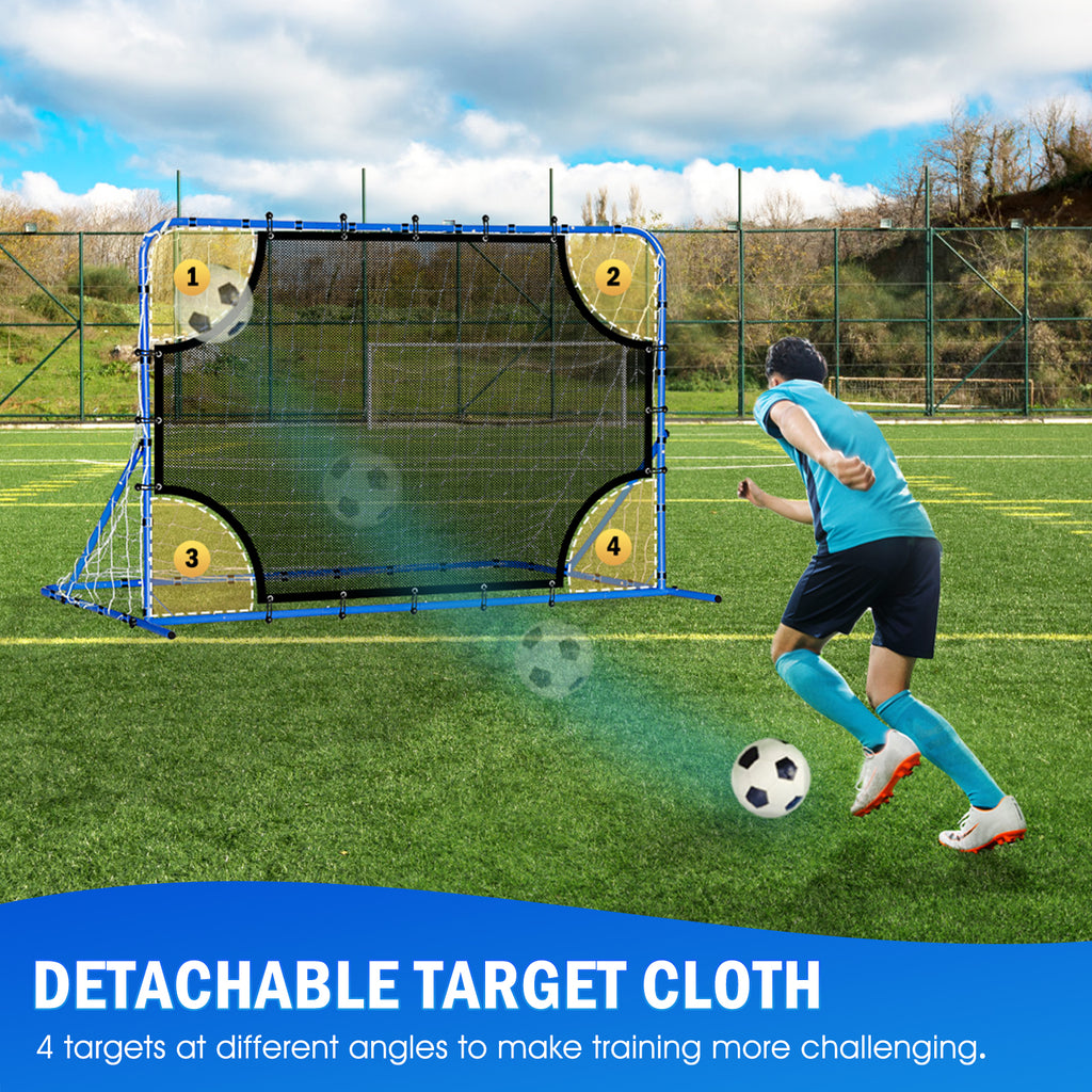 Winthai Three Mode Soccer Goal & Rebounder Net & Target Net,Four Targets for Precise Training,Tough-Built for Intense Shots,Quick-Switch Angle Soccer Training for Control/Passing Practice for Kids Teen 6X4FT