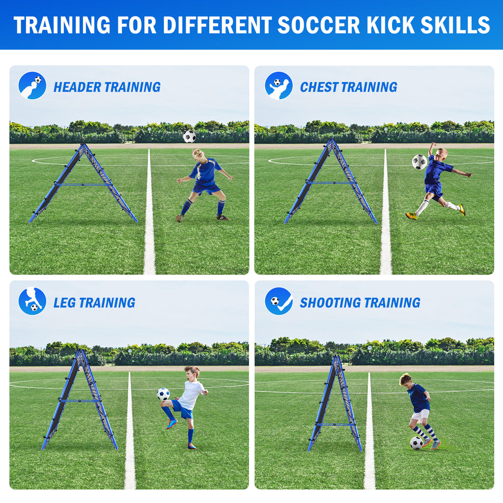 Winthai Dual-Sided Soccer Rebounder Net, Fast & Slow Rebound Speed Training for Control, Passing Practice, Easy Setup Baseball/Volleyball Rbounder Gifts & Equipment for Kids,Teens & Adults 4X4FT