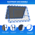 Winthai Dual-Sided Soccer Rebounder Net, Fast & Slow Rebound Speed Training for Control, Passing Practice, Easy Setup Baseball/Volleyball Rbounder Gifts & Equipment for Kids,Teens & Adults 5X4FT