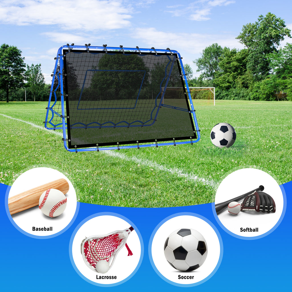 Winthai Dual-Sided Soccer Rebounder Net, Fast & Slow Rebound Speed Training for Control, Passing Practice, Easy Setup Baseball/Volleyball Rbounder Gifts & Equipment for Kids,Teens & Adults 5X4FT