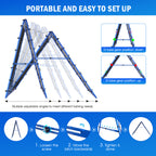 Winthai Dual-Sided Soccer Rebounder Net, Fast & Slow Rebound Speed Training for Control, Passing Practice, Easy Setup Baseball/Volleyball Rbounder Gifts & Equipment for Kids,Teens & Adults 5X5FT