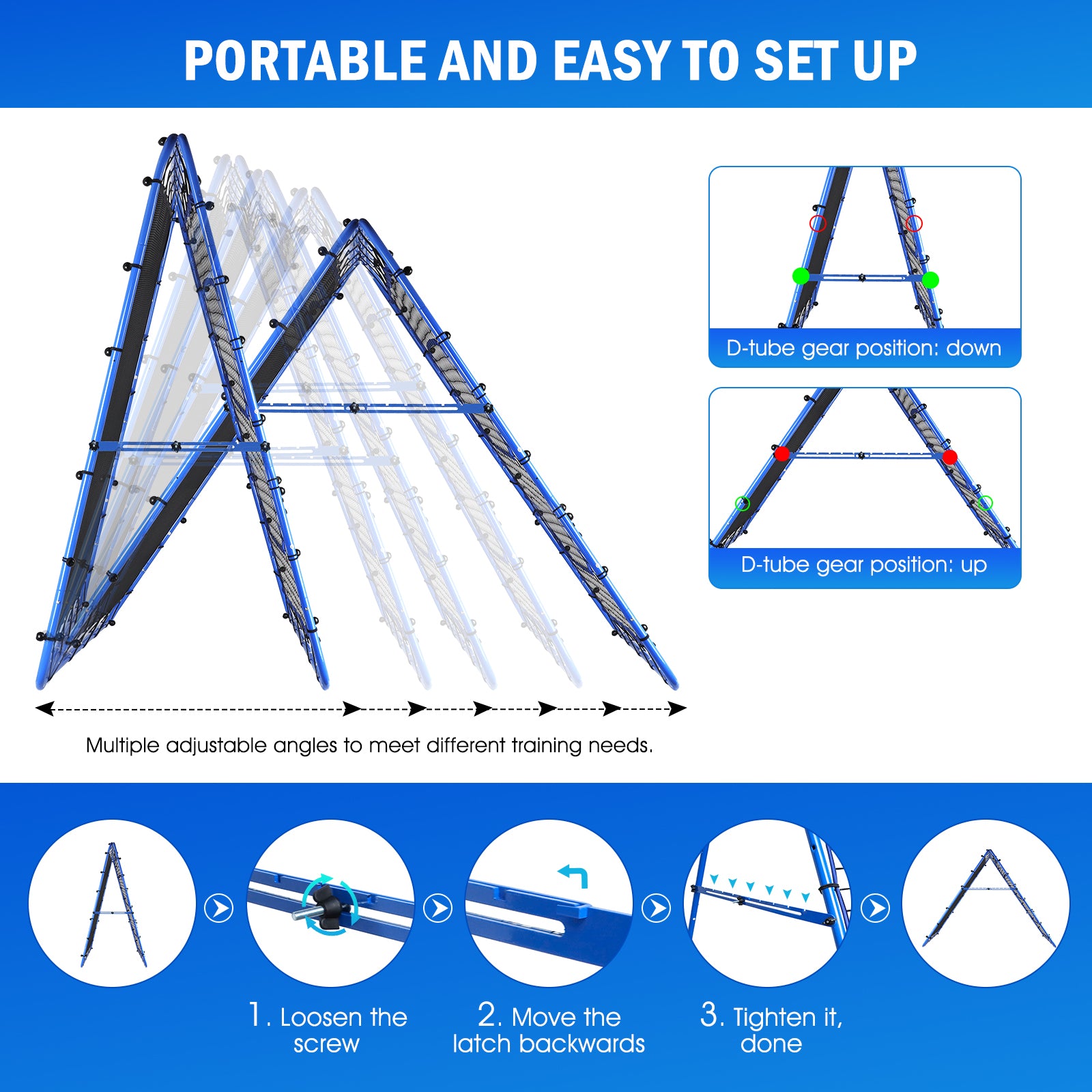 Winthai Dual-Sided Soccer Rebounder Net, Fast & Slow Rebound Speed Training for Control, Passing Practice, Easy Setup Baseball/Volleyball Rbounder Gifts & Equipment for Kids,Teens & Adults 5X5FT