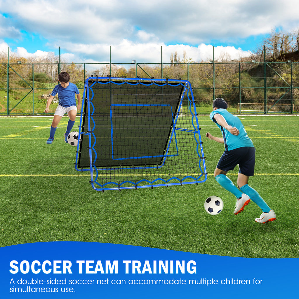 Winthai Dual-Sided Soccer Rebounder Net, Fast & Slow Rebound Speed Training for Control, Passing Practice, Easy Setup Baseball/Volleyball Rbounder Gifts & Equipment for Kids,Teens & Adults 5X5FT