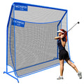 WICTTISPOSI Golf Hitting Net with Extra Striking Net, 7X7FT Heavy Duty Golf Practice Nets for Golfers Backyard Driving Swing, Golf Impact Cage Metal Frame with Storage Bag&Elevated Base, Indoor Outdoor Use (Copy)
