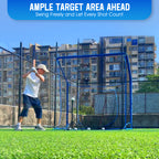 WICTTISPOSI Baseball Softball Net with Blocking System, 7x7ft Practice Cage for Batting/Pitching/Fielding, Metal Frame with Elevated Base and Storage Bag for Backyard Outdoor Indoor