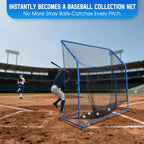 WICTTISPOSI Baseball Softball Net with Blocking System, 7x7ft Practice Cage for Batting/Pitching/Fielding, Metal Frame with Elevated Base and Storage Bag for Backyard Outdoor Indoor