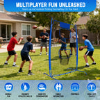 WICTTISPOSI Football Throwing Net, Upgrade Heavy Duty Metal Frame Quarterback Training Equipment Throwing Machine with 1-4 Targets, Easy Setup Football Target Practice with CarryBag, Allweather Indoor Outdoor Use 4X7FT