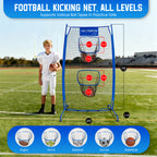 WICTTISPOSI Football Throwing Net, Upgrade Heavy Duty Metal Frame Quarterback Training Equipment Throwing Machine with 1-4 Targets, Easy Setup Football Target Practice with CarryBag, Allweather Indoor Outdoor Use 4X7FT