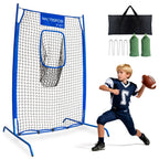 WICTTISPOSI Football Throwing Net, Upgrade Heavy Duty Metal Frame Quarterback Training Equipment Throwing Machine with 1-4 Targets, Easy Setup Football Target Practice with CarryBag, Allweather Indoor Outdoor Use 4X6FT