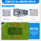 WICTTISPOSI 20ftx10ftx9ft Baseball Softball Cage with Hitting Net,Dual Sided 7-Ply Netting for Batting/Pitching/Fielding,Heavy-Duty Metal Frame and Windproof Ropes for Backyard Outdoor Indoor