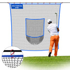 WICTTISPOSI Golf Net with Target Pocket, 20ft/15ft/10ft Golf Practice Net, Heavy-Duty Multi Sports Netting Barrier, Golf Hitting Net for Golfer Garages Backyard Driving Swing Chipping, Indoor Outdoor Use 10x10FT