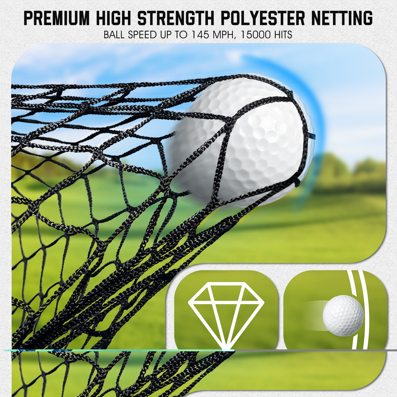 WICTTISPOSI Golf Net with Target Pocket, 20ft/15ft/10ft Golf Practice Net, Heavy-Duty Multi Sports Netting Barrier, Golf Hitting Net for Golfer Garages Backyard Driving Swing Chipping, Indoor Outdoor Use 20x10FT