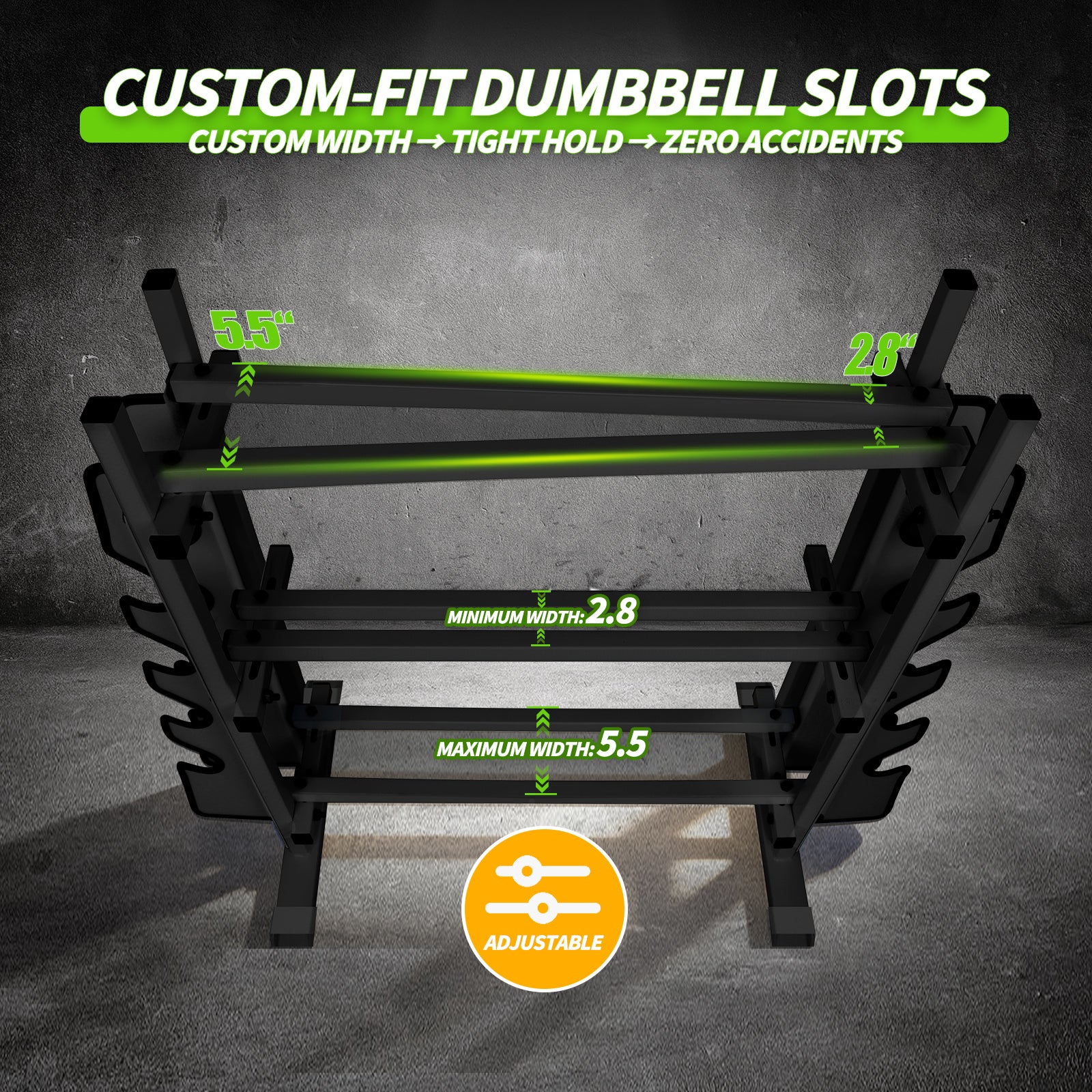 WICTTISPOSI 3-Tier Heavy Duty Dumbbell Rack,1200 LBS Capacity,Double-Side Extension Holder for Dumbbells & Kettlebells Home Gym Storage Rack BLACK