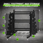 WICTTISPOSI 3-Tier Heavy Duty Dumbbell Rack,1200 LBS Capacity,Double-Side Extension Holder for Dumbbells & Kettlebells Home Gym Storage Rack BLACK