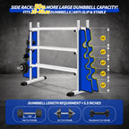 WICTTISPOSI 3-Tier Heavy Duty Dumbbell Rack,1200 LBS Capacity,Double-Side Extension Holder for Dumbbells & Kettlebells Home Gym Storage Rack  WHITE-BLUE