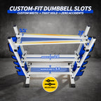 WICTTISPOSI 3-Tier Heavy Duty Dumbbell Rack,1200 LBS Capacity,Double-Side Extension Holder for Dumbbells & Kettlebells Home Gym Storage Rack  WHITE-BLUE