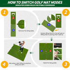 WICTTISPOSI Convertible 2-IN-1 Golf Hitting Mat & Golf Putting Mat, High-Elasticity Golf Practice Mats 150000+Swing for Driving Range Chipping Simulator, 1.22/1.02in Turf Mat Outdoor Indoor Use w/Tees (5ft x 4ft-25mm)