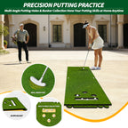 WICTTISPOSI Convertible 2-IN-1 Golf Hitting Mat & Golf Putting Mat, High-Elasticity Golf Practice Mats 150000+Swing for Driving Range Chipping Simulator, 1.22/1.02in Turf Mat Outdoor Indoor Use w/Tees (5ft x 5ft-30mm)