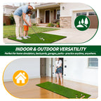 WICTTISPOSI Convertible 2-IN-1 Golf Hitting Mat & Golf Putting Mat, High-Elasticity Golf Practice Mats 150000+Swing for Driving Range Chipping Simulator, 1.22/1.02in Turf Mat Outdoor Indoor Use w/Tees (5ft x 5ft-30mm)