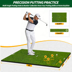WICTTISPOSI Convertible 2-IN-1 Golf Hitting Mat & Golf Putting Mat, High-Elasticity Golf Practice Mats 150000+Swing for Driving Range Chipping Simulator, 1.22/1.02in Turf Mat Outdoor Indoor Use w/Tees (6ft x 4ft-30mm)