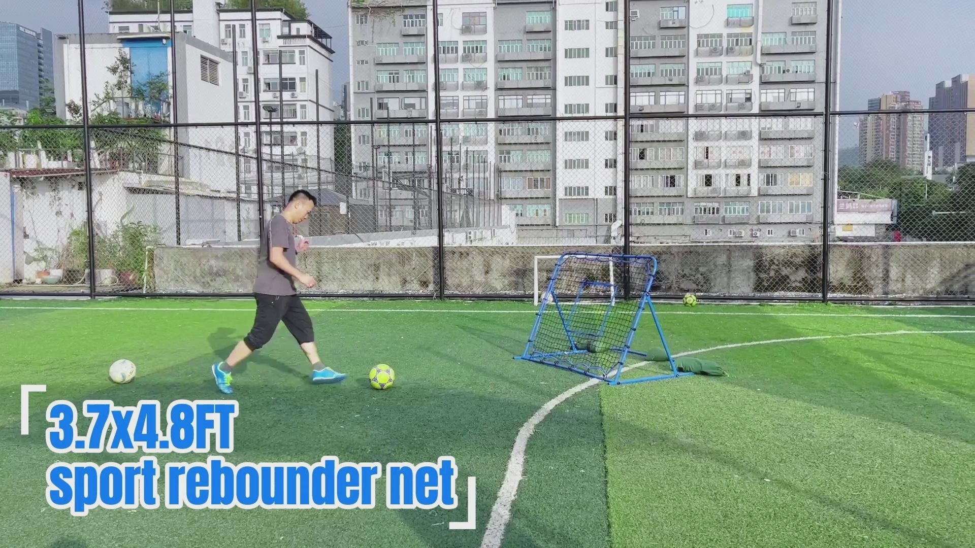 Winthai Soccer Rebounder Net, Quick-Switch Angle Soccer Training for Control, Passing Practice, Easy Setup Rebounder Gifts & Equipment for Kids,Teens & Adults 4.8x3.7FT
