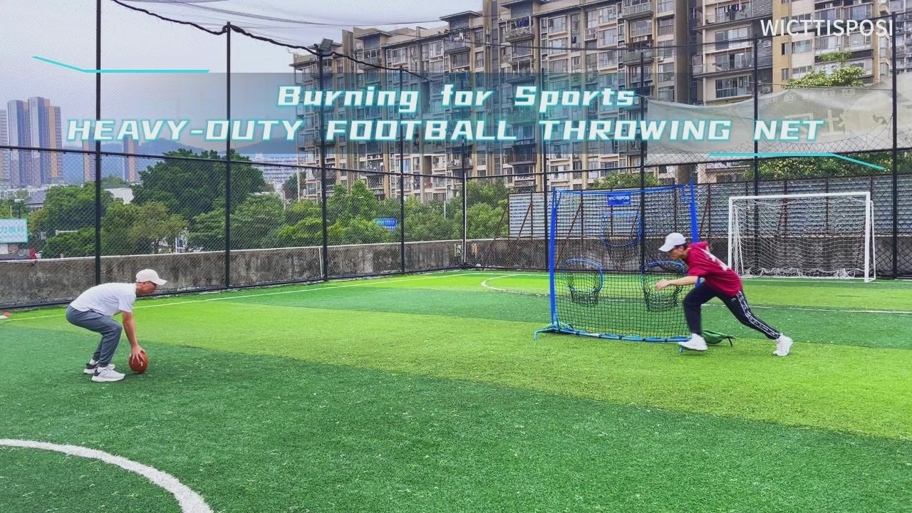 WICTTISPOSI Football Throwing Net, Upgrade Heavy Duty Metal Frame Quarterback Training Equipment Throwing Machine with 1-4 Targets, Easy Setup Football Target Practice with CarryBag, Allweather Indoor Outdoor Use 6.2X6FT