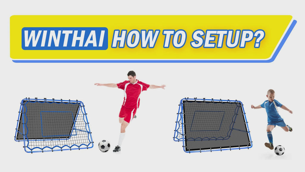 Winthai Dual-Sided Soccer Rebounder Net, Fast & Slow Rebound Speed Training for Control, Passing Practice, Easy Setup Baseball/Volleyball Rbounder Gifts & Equipment for Kids,Teens & Adults 5X4FT