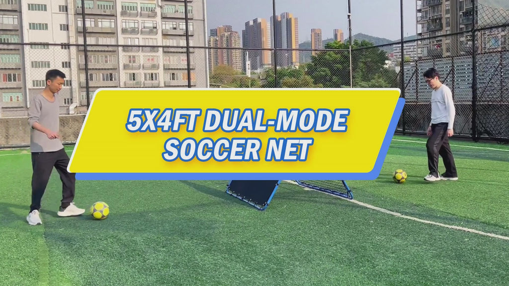 Winthai Dual-Sided Soccer Rebounder Net, Fast & Slow Rebound Speed Training for Control, Passing Practice, Easy Setup Baseball/Volleyball Rbounder Gifts & Equipment for Kids,Teens & Adults 5X4FT